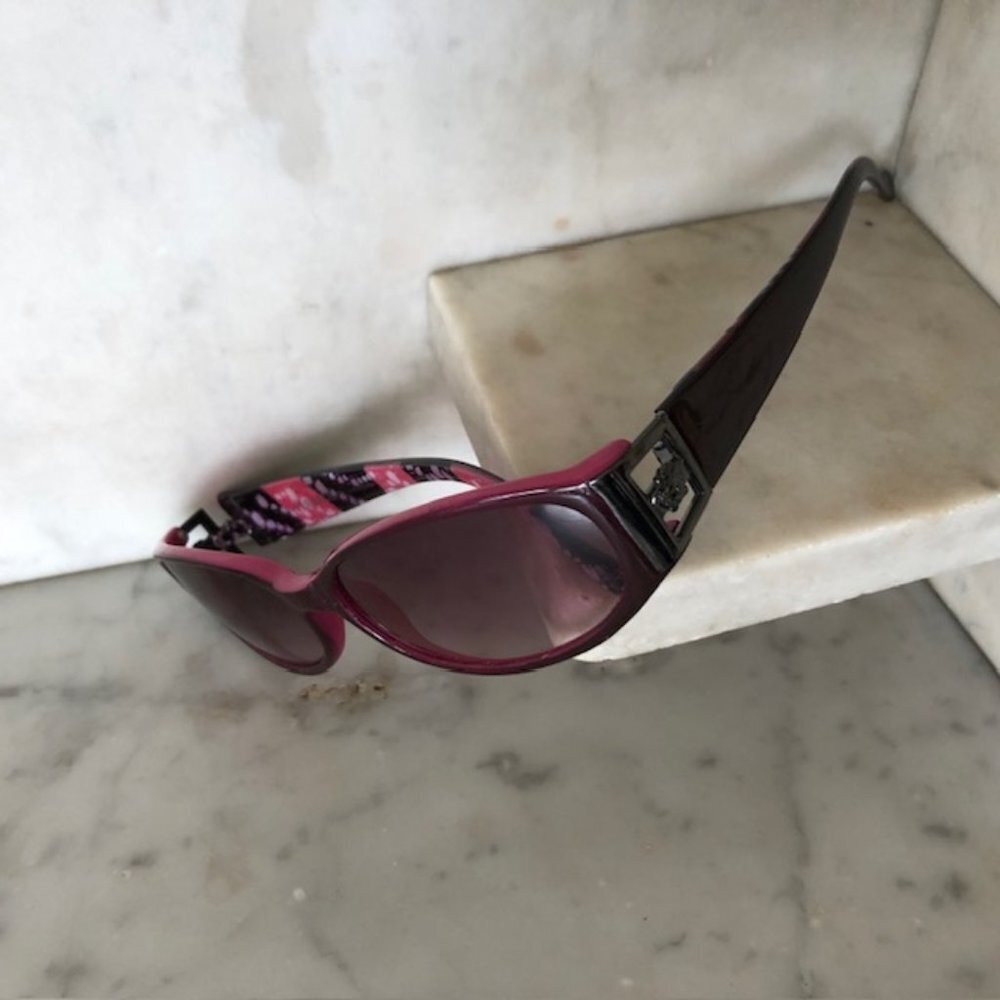 VERSACE Cat Eye Temple Medusa RX Sunglasses Italy Pink White Brown 9617-3